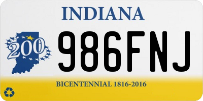 IN license plate 986FNJ