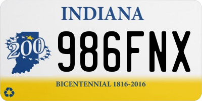 IN license plate 986FNX