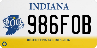 IN license plate 986FOB