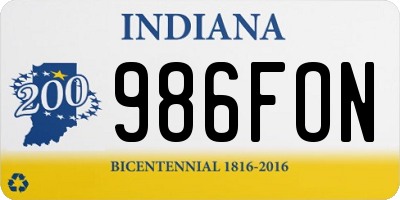 IN license plate 986FON