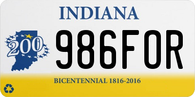 IN license plate 986FOR