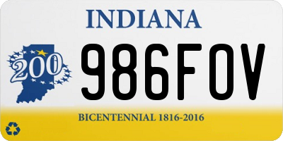 IN license plate 986FOV