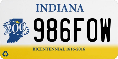 IN license plate 986FOW