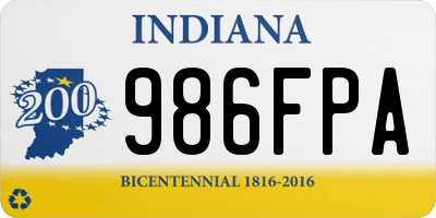 IN license plate 986FPA