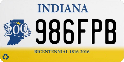 IN license plate 986FPB