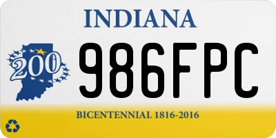 IN license plate 986FPC