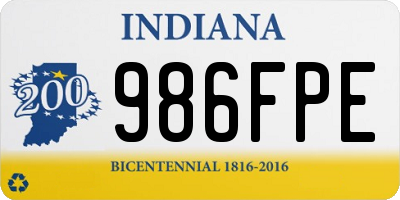 IN license plate 986FPE