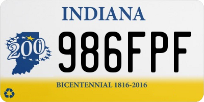 IN license plate 986FPF