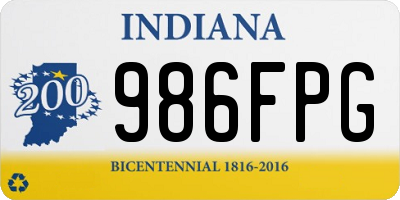 IN license plate 986FPG