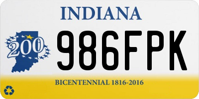 IN license plate 986FPK