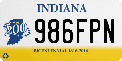 IN license plate 986FPN