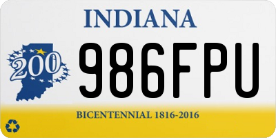 IN license plate 986FPU