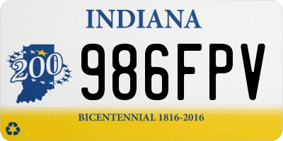 IN license plate 986FPV