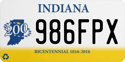 IN license plate 986FPX