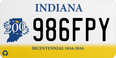 IN license plate 986FPY