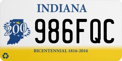 IN license plate 986FQC