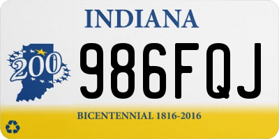 IN license plate 986FQJ