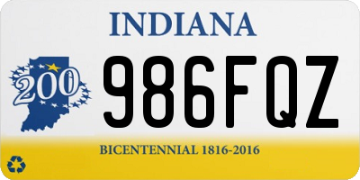 IN license plate 986FQZ