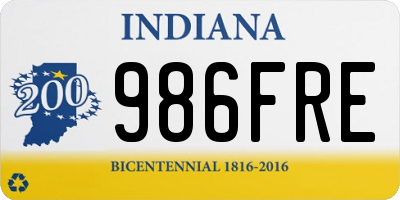 IN license plate 986FRE