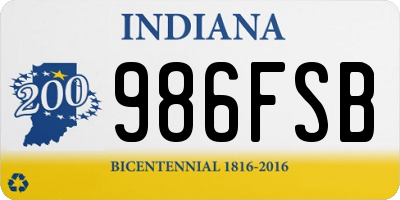 IN license plate 986FSB