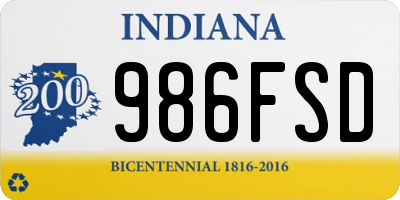 IN license plate 986FSD