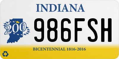 IN license plate 986FSH