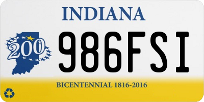 IN license plate 986FSI