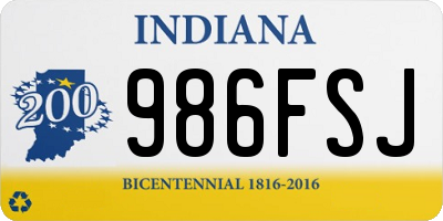 IN license plate 986FSJ