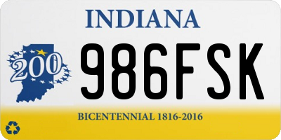 IN license plate 986FSK