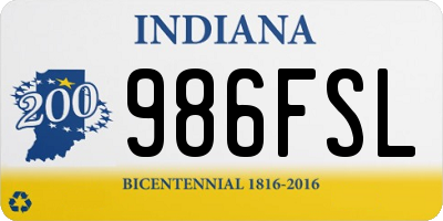 IN license plate 986FSL