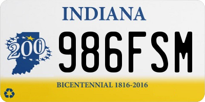 IN license plate 986FSM