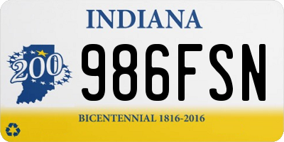 IN license plate 986FSN