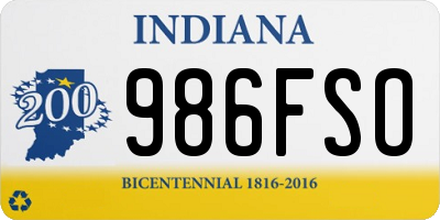 IN license plate 986FSO