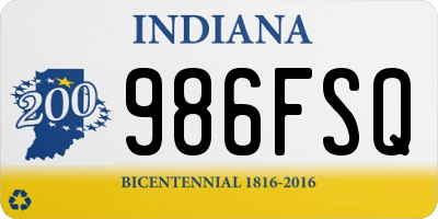 IN license plate 986FSQ