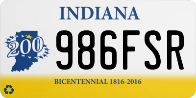 IN license plate 986FSR