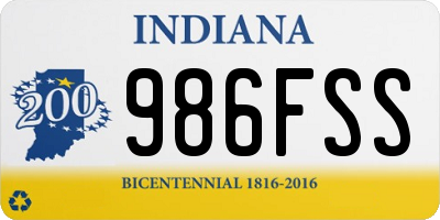 IN license plate 986FSS