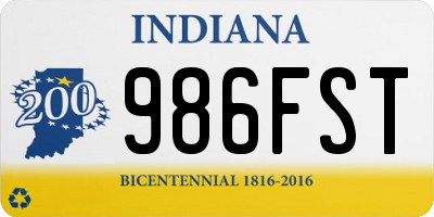 IN license plate 986FST