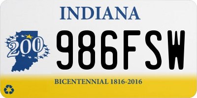 IN license plate 986FSW