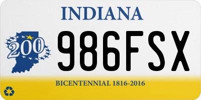 IN license plate 986FSX