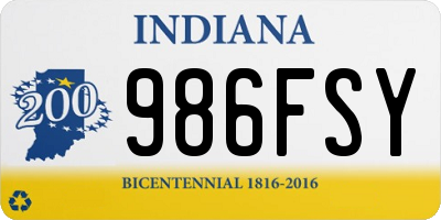 IN license plate 986FSY