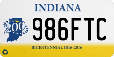 IN license plate 986FTC