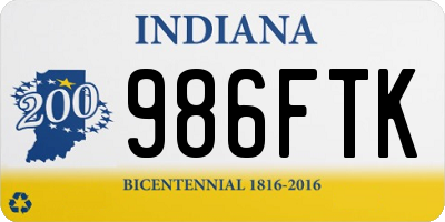 IN license plate 986FTK