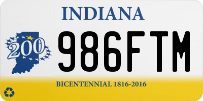 IN license plate 986FTM