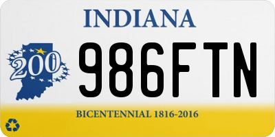 IN license plate 986FTN