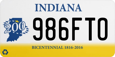 IN license plate 986FTO