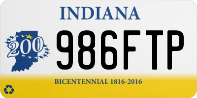 IN license plate 986FTP