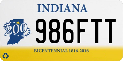 IN license plate 986FTT