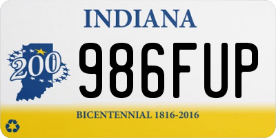 IN license plate 986FUP