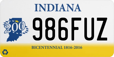 IN license plate 986FUZ