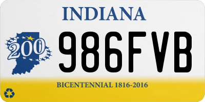 IN license plate 986FVB